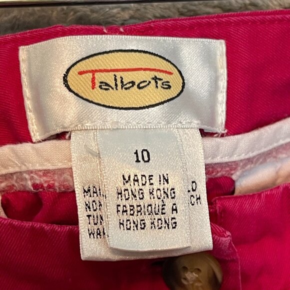 Vtg Talbots Women Old Money Classic Flat Front High Rise Crop Chino Pant 10 Pink - Picture 5 of 12